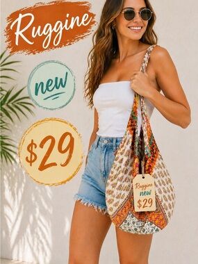 Boho Floral Shoulder Bag in Multi-Color